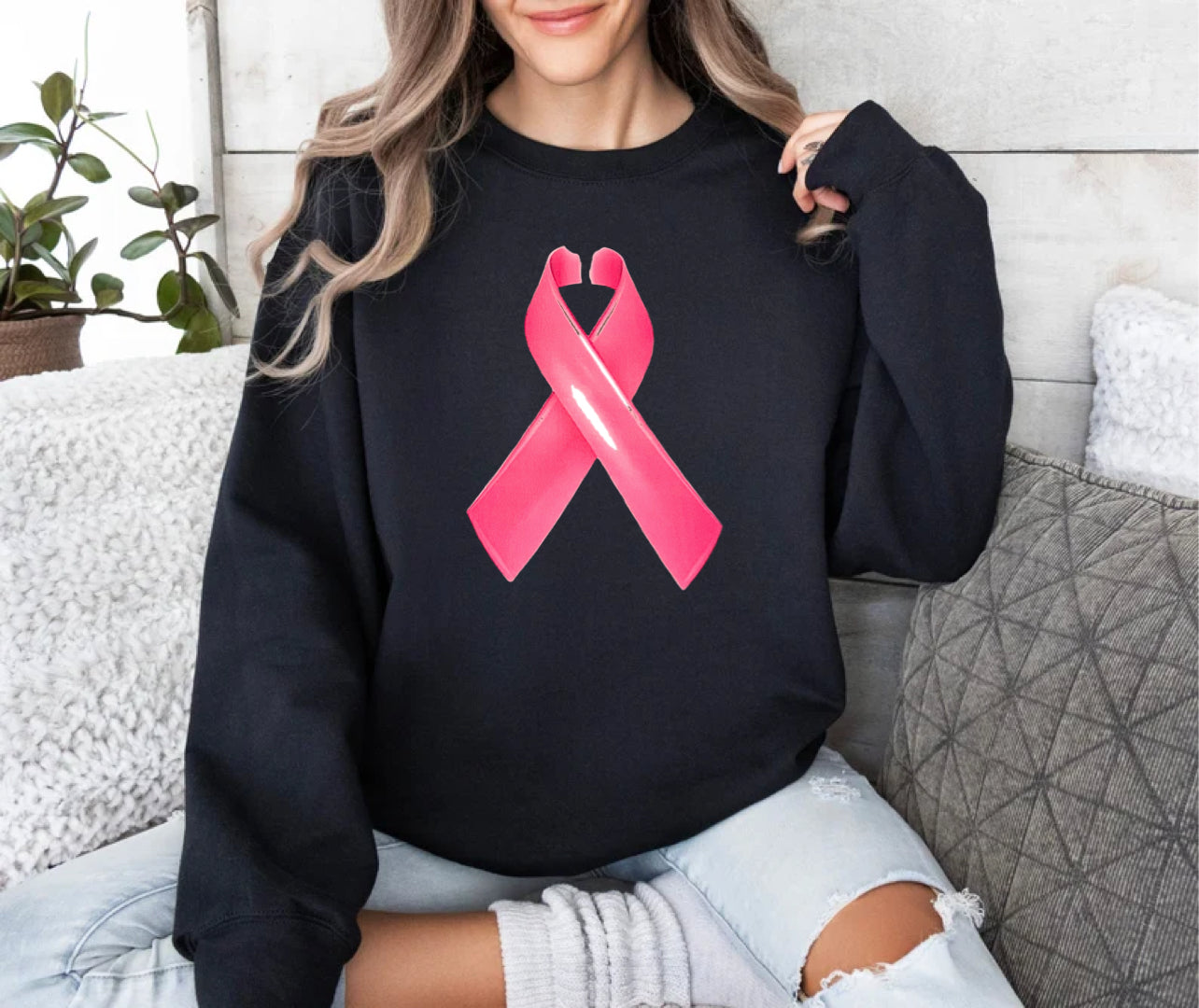 Breast Cancer Logo Crewneck