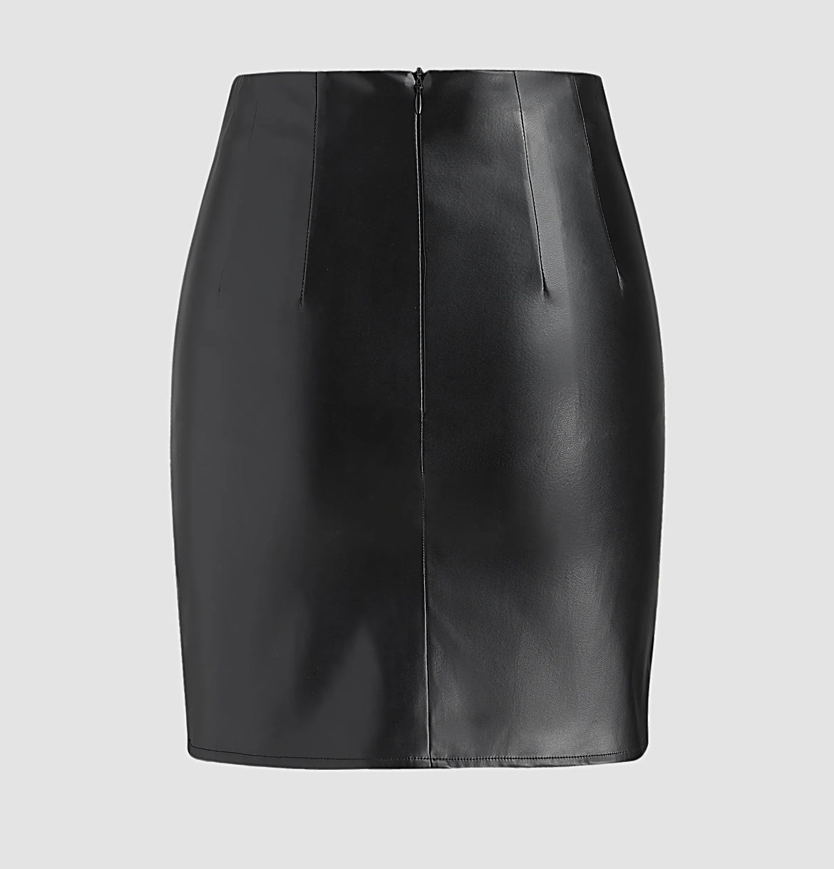 Faux Leather Ruched Skirt. Fits M-L.