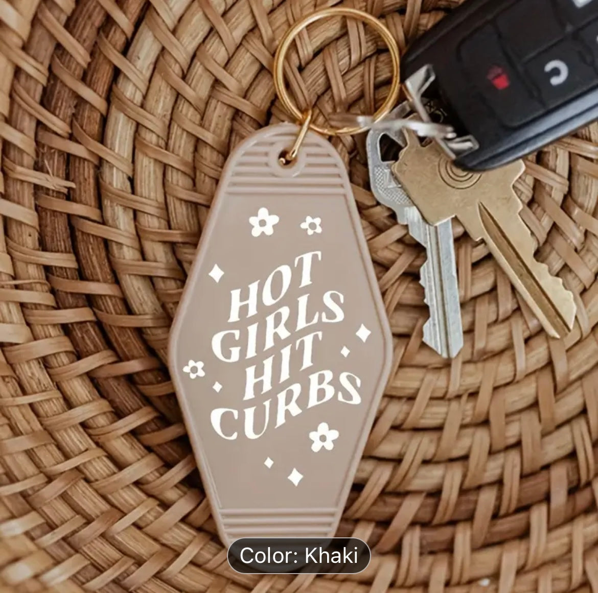 Hot Girls Hit Curbs Keychain