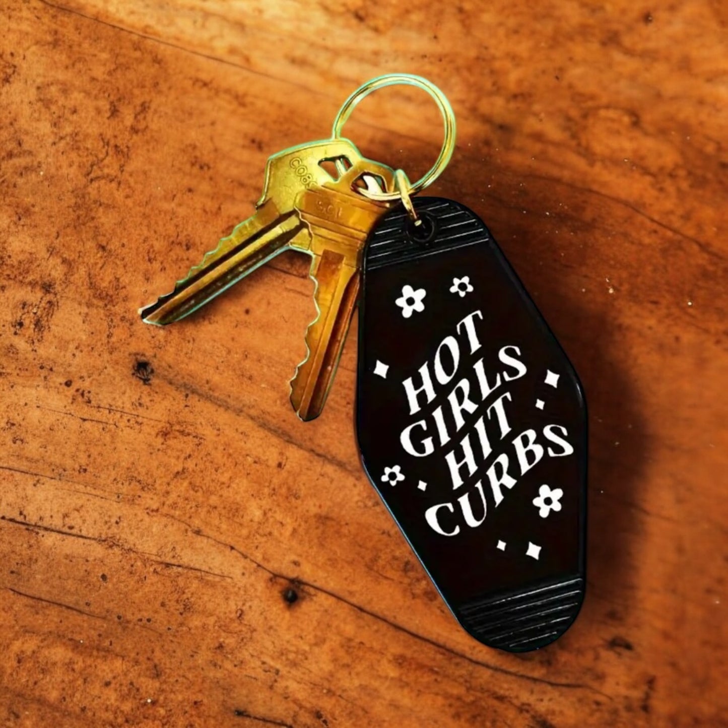 Hot Girls Hit Curbs Keychain