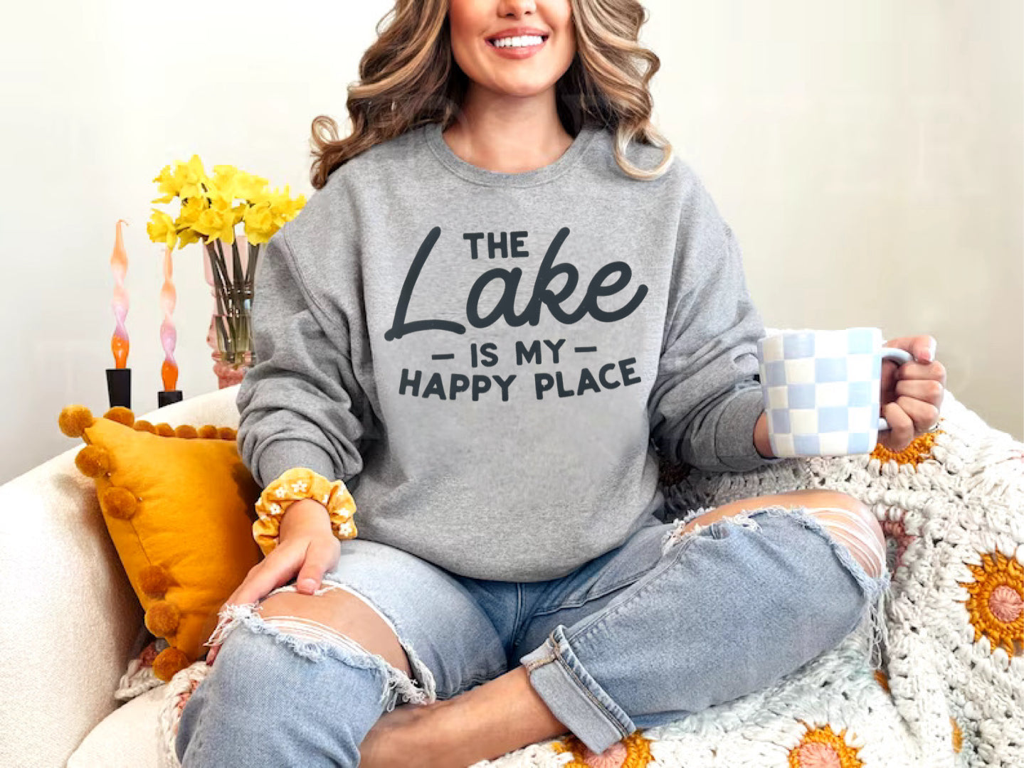 The Lake Is My Happy Place Crewneck