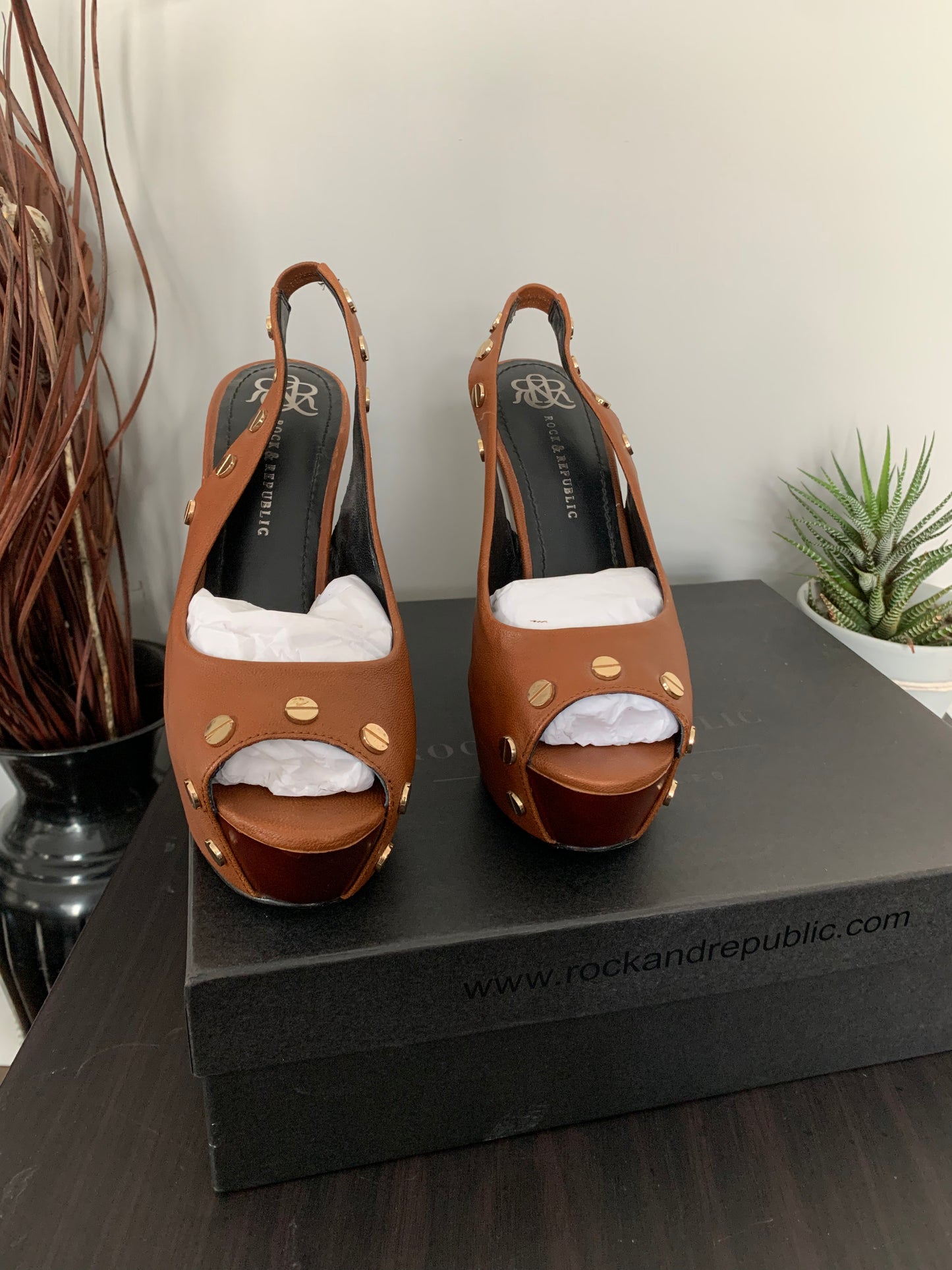Rock & Republic Bette Slingback Wedge 9