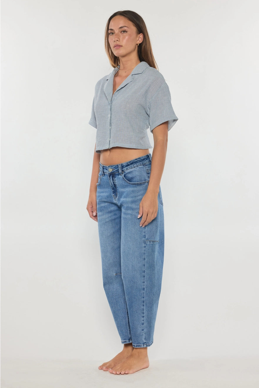 Mid-Rise Barrel Jeans