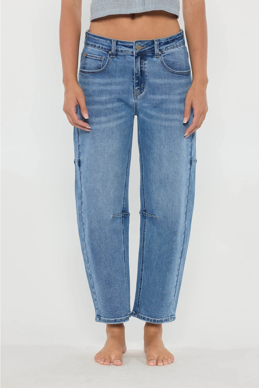 Mid-Rise Barrel Jeans