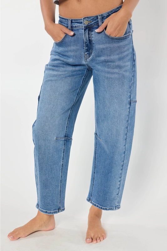 Mid-Rise Barrel Jeans