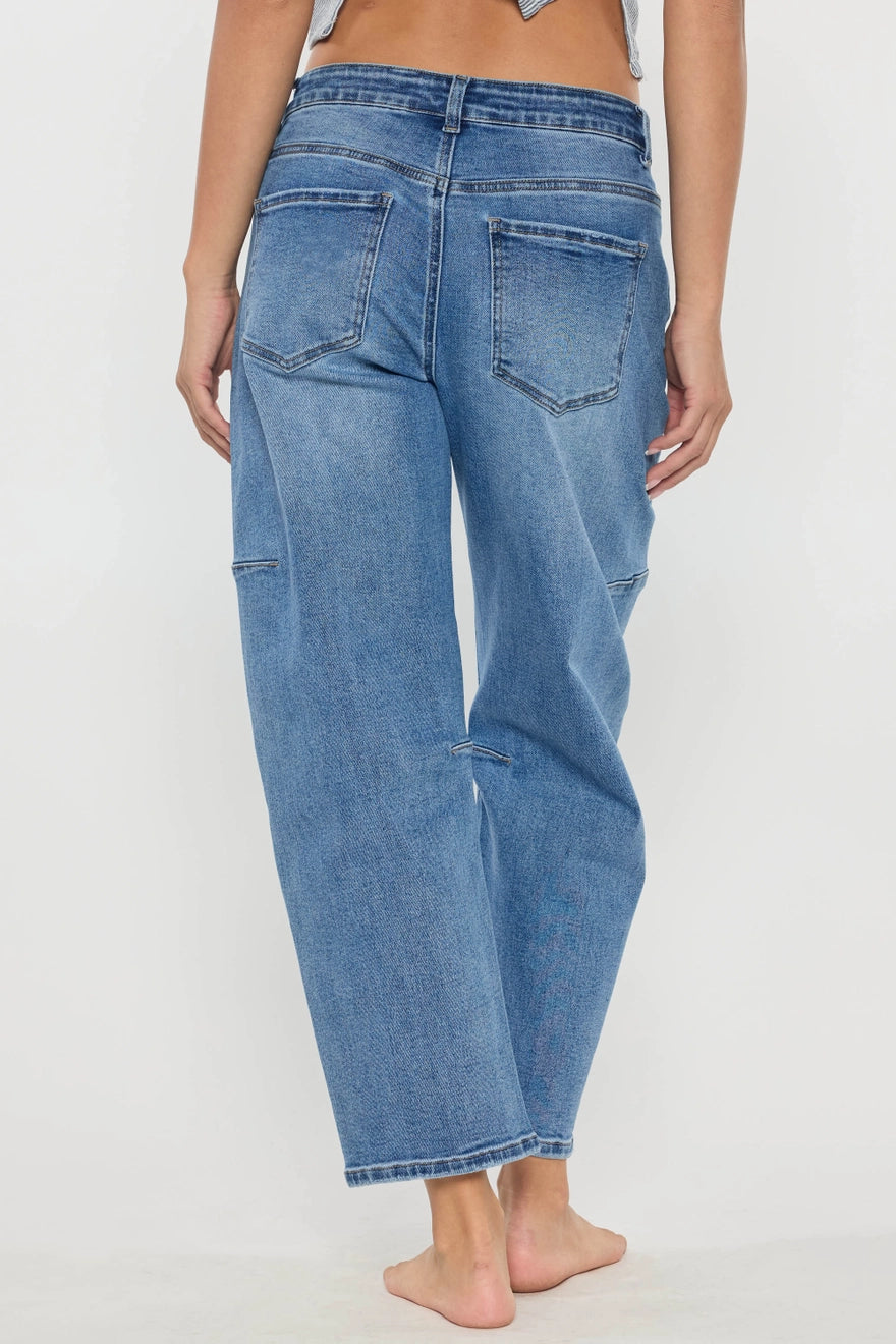Mid-Rise Barrel Jeans