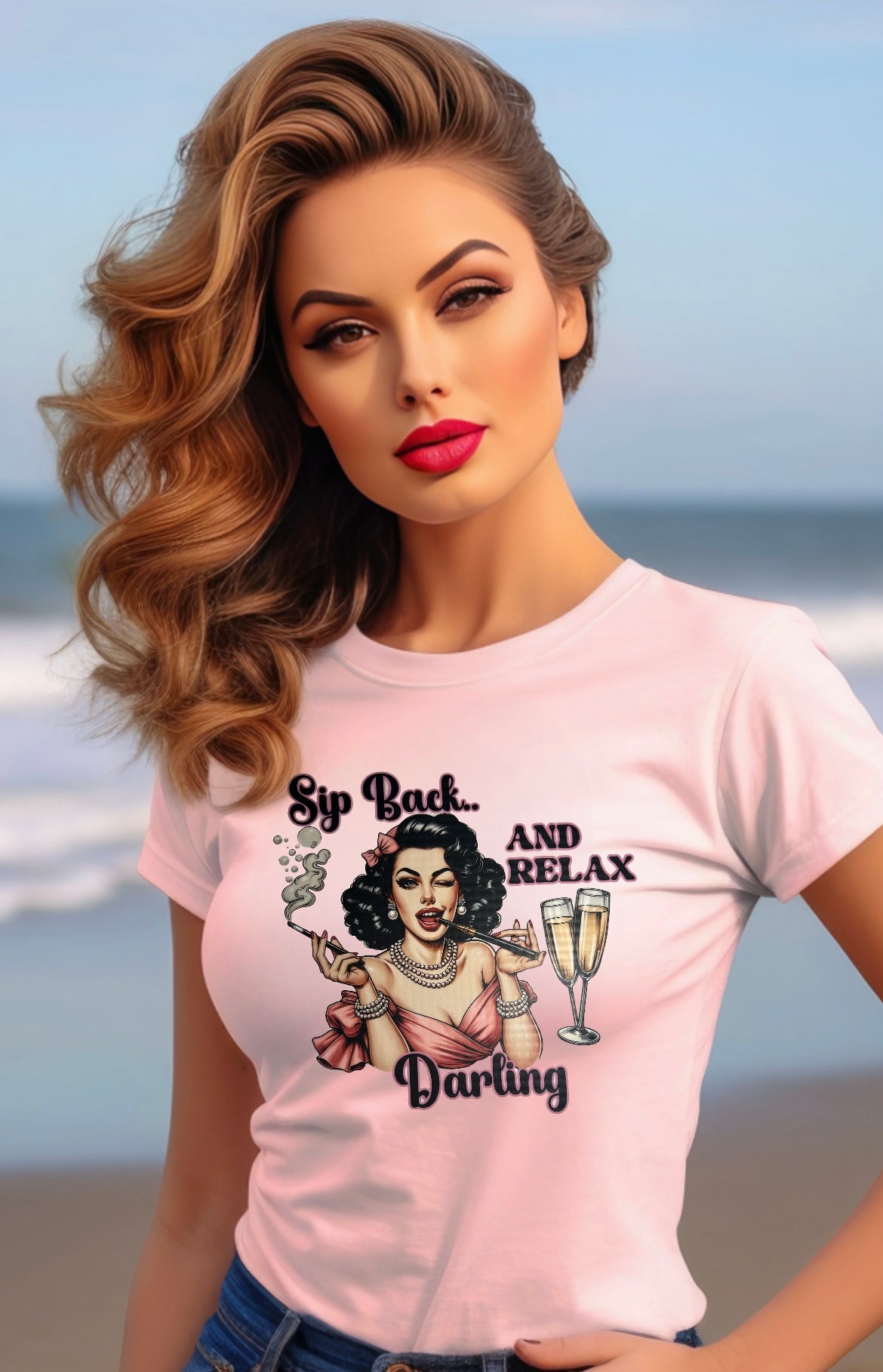 Sip Back and Relax Pinup Tee