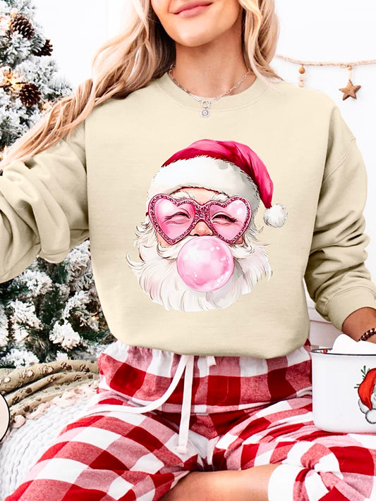 Bubble Gum Santa Crewneck