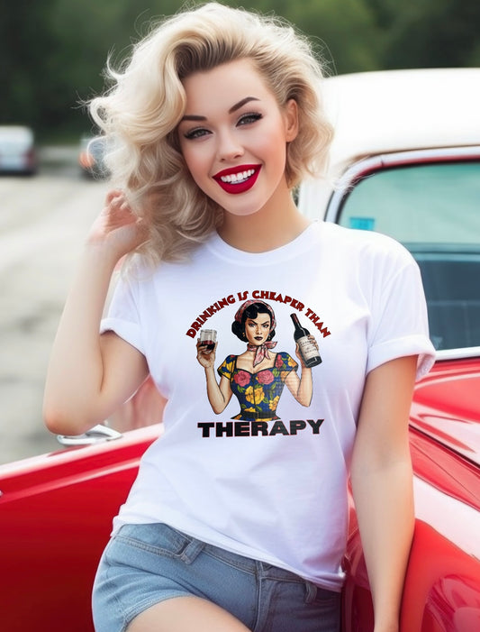 Cheaper Than Therapy Pinup Tee