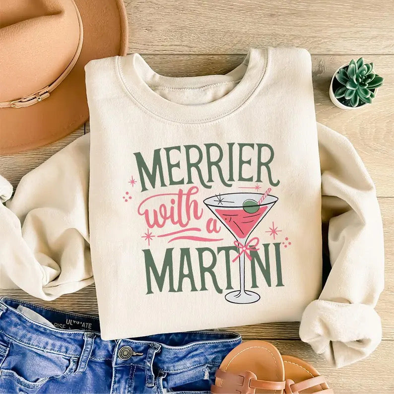 Merrier With a Martini Crewneck