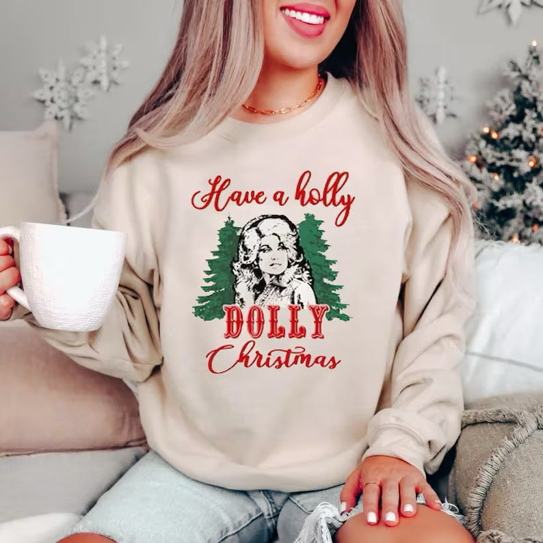 Holly Dolly Christmas Crewneck