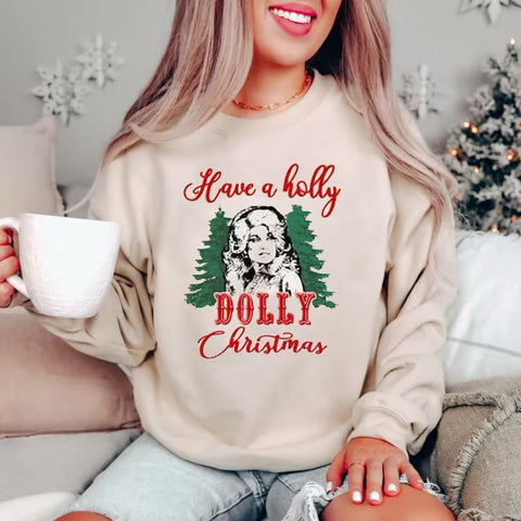 Holly Dolly Christmas Crewneck