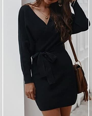 Knit Wrap Sweater Dress