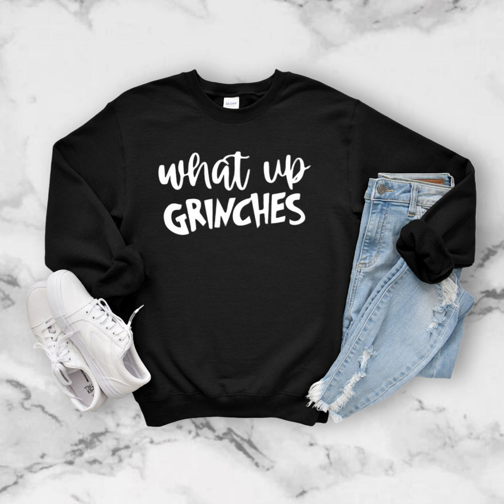 What Up Grinches Black Crewneck