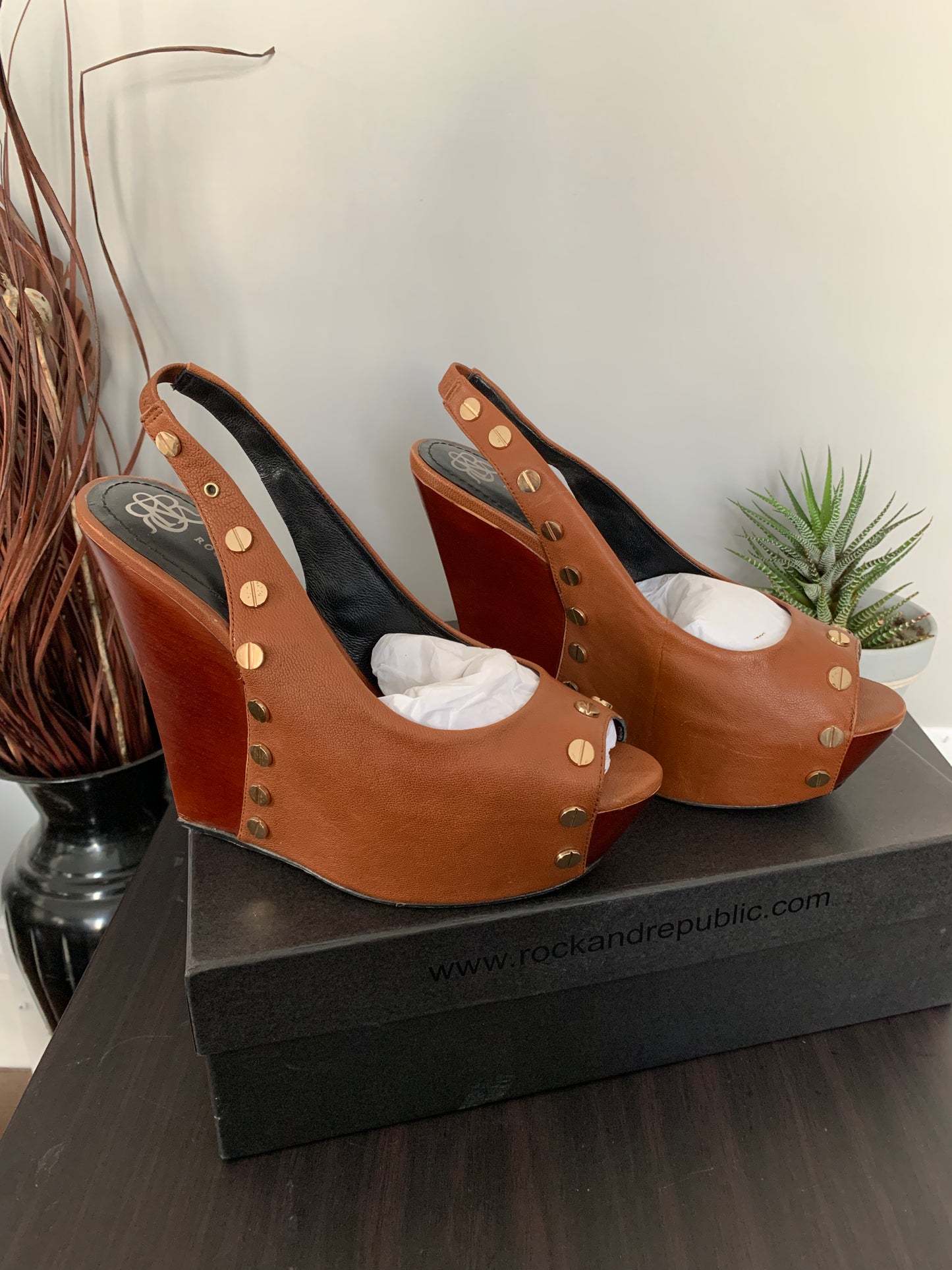 Rock & Republic Bette Slingback Wedge 9
